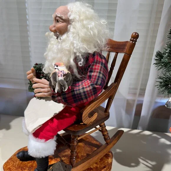 Santa Dools Hand Made santa sculpt glass eyes Mohair hair sculpt hands and boots